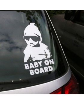 Silver Baby On Board Hangover Baby Sticker Sign Safety Vinyl Decal