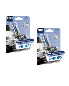 HB4 / 9006 Philips Crystal Vision 4300K Upgrade Headlight Bulbs (pair) 12v 55w