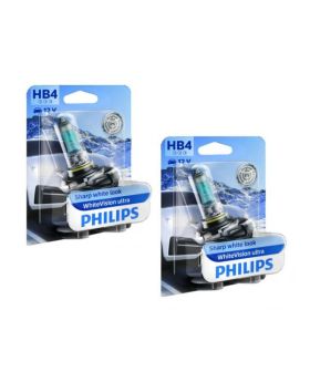 HB4 / 9006 Philips White Vision 4200K Ultra Headlight Bulbs (pair) 12v 55w
