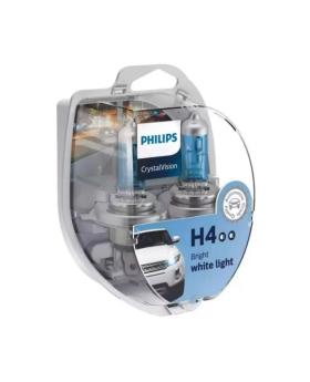 H4 Philips Crystal Vision 4300K Upgrade Headlight Bulbs (pair) 12v 60/55w