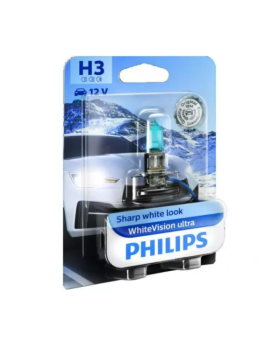H3 Philips White Vision Ultra Headlight Bulbs (pair) 12v 55w