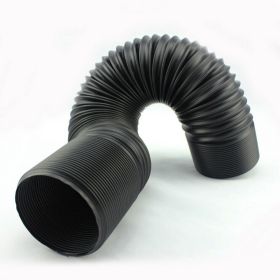 76mm Plastic Flexible Air Ducting - PVC 'Flexi Duct '- 1 Metre - Black x2 S/S Clamps