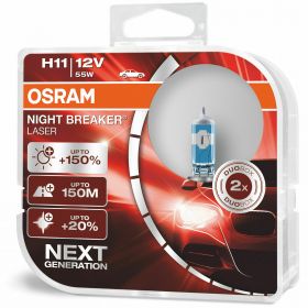 H11 OSRAM Night Breaker Laser +150% 3600K 64211NL-HCB