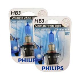 HB3  9005 Philips Diamond Vision 5000K Upgrade Headlight Bulbs (pair) 12v 55w