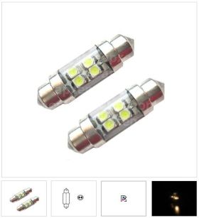 2xLED96 - T10x36mm-4SMD 1210 with tube 12V White