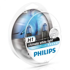 H1 Philips Diamond Vision Upgrade Headlight Bulbs (pair) 12v 55w