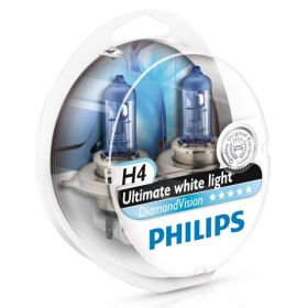 H4 Philips Diamond Vision Upgrade Headlight Bulbs (pair) 12v 55w