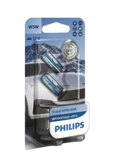 W5W / T10 Philips Blue Vision Ultra 3400K Upgrade Parking Bulbs (pair) 12v 5w