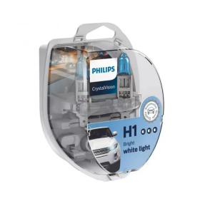 H1 Philips Crystal Vision Upgrade Headlight Bulbs (pair) 12v 55w