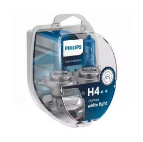 H4 Philips Diamond Vision Upgrade Headlight Bulbs (pair) 12v 55w