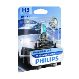 H3 Philips White Vision Ultra Headlight Bulbs (pair) 12v 55w